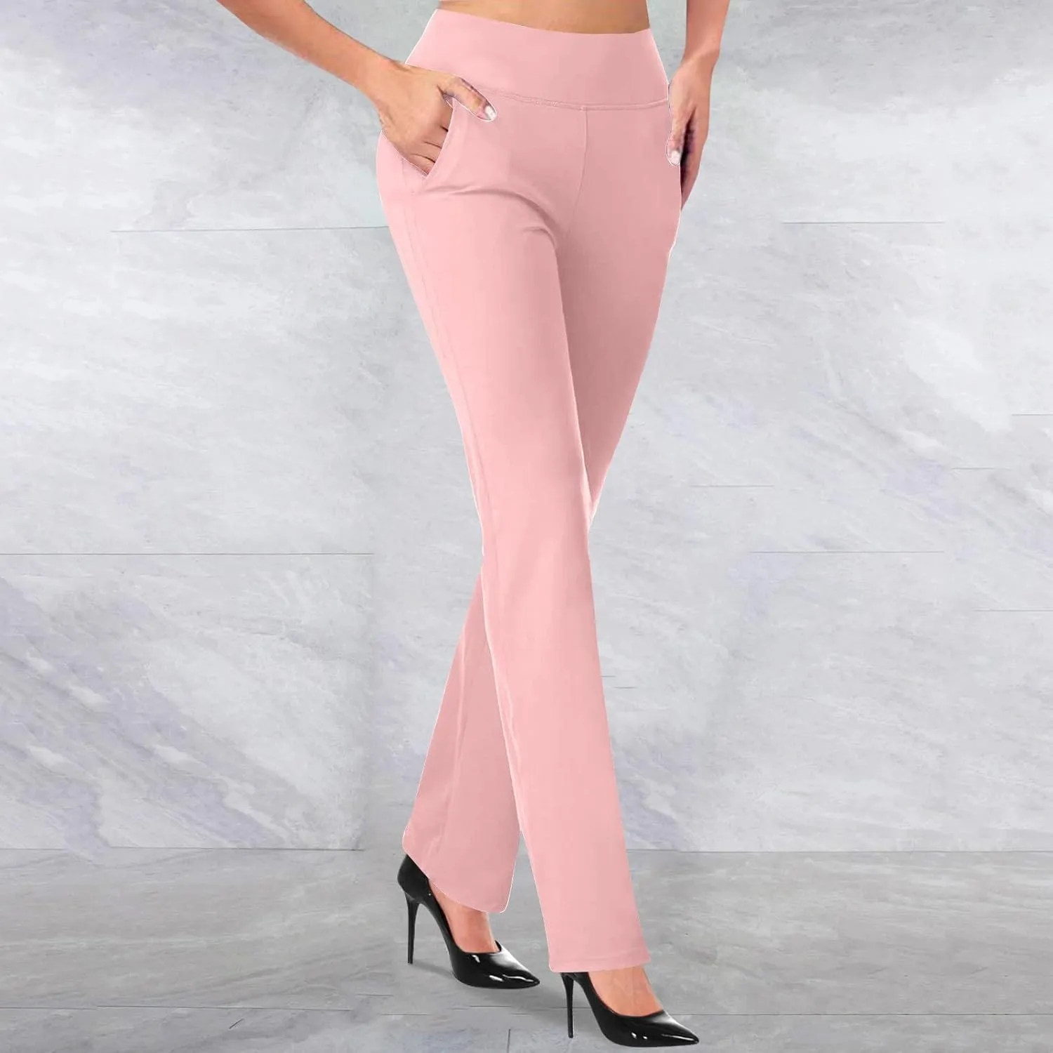 Work Pants Women High Waist Dress Pant 2025 Business Casual Outfits 4 Way Stretch Bootleg Yoga Pants Workout Slacks