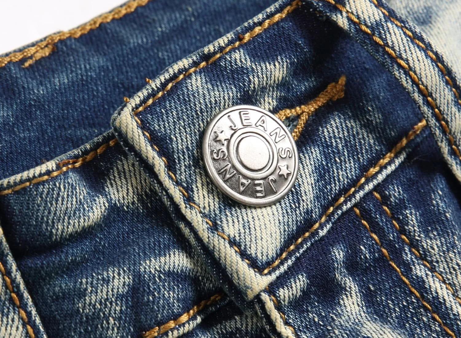 XIMXIMMTIAN Men's Biker Moto Washed Distressed Slim Fit Straight Jeans Denim