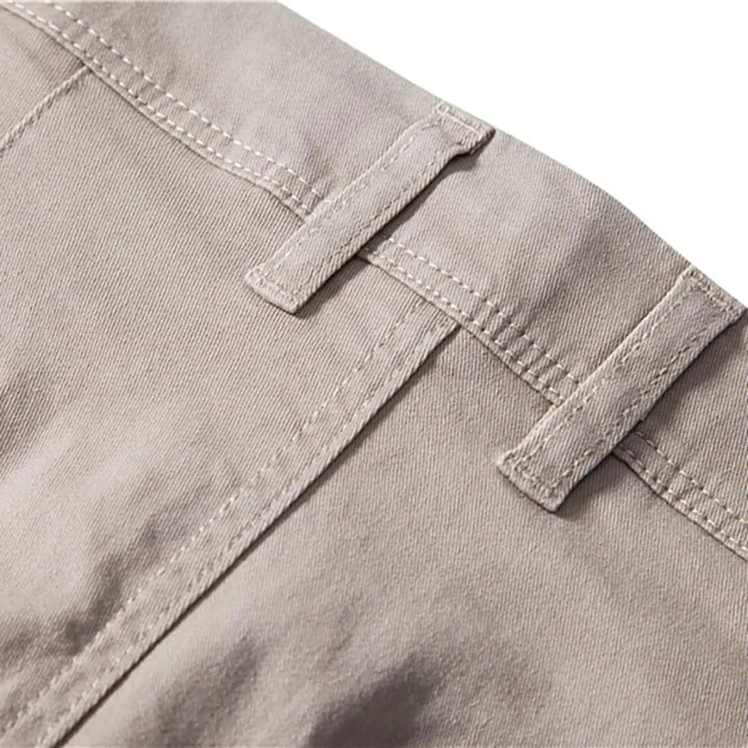 XYGJZ Mens Business Pants Slim Fit Plain Solid Flat-Front Stretch Casual Chino Dress Pant for Men