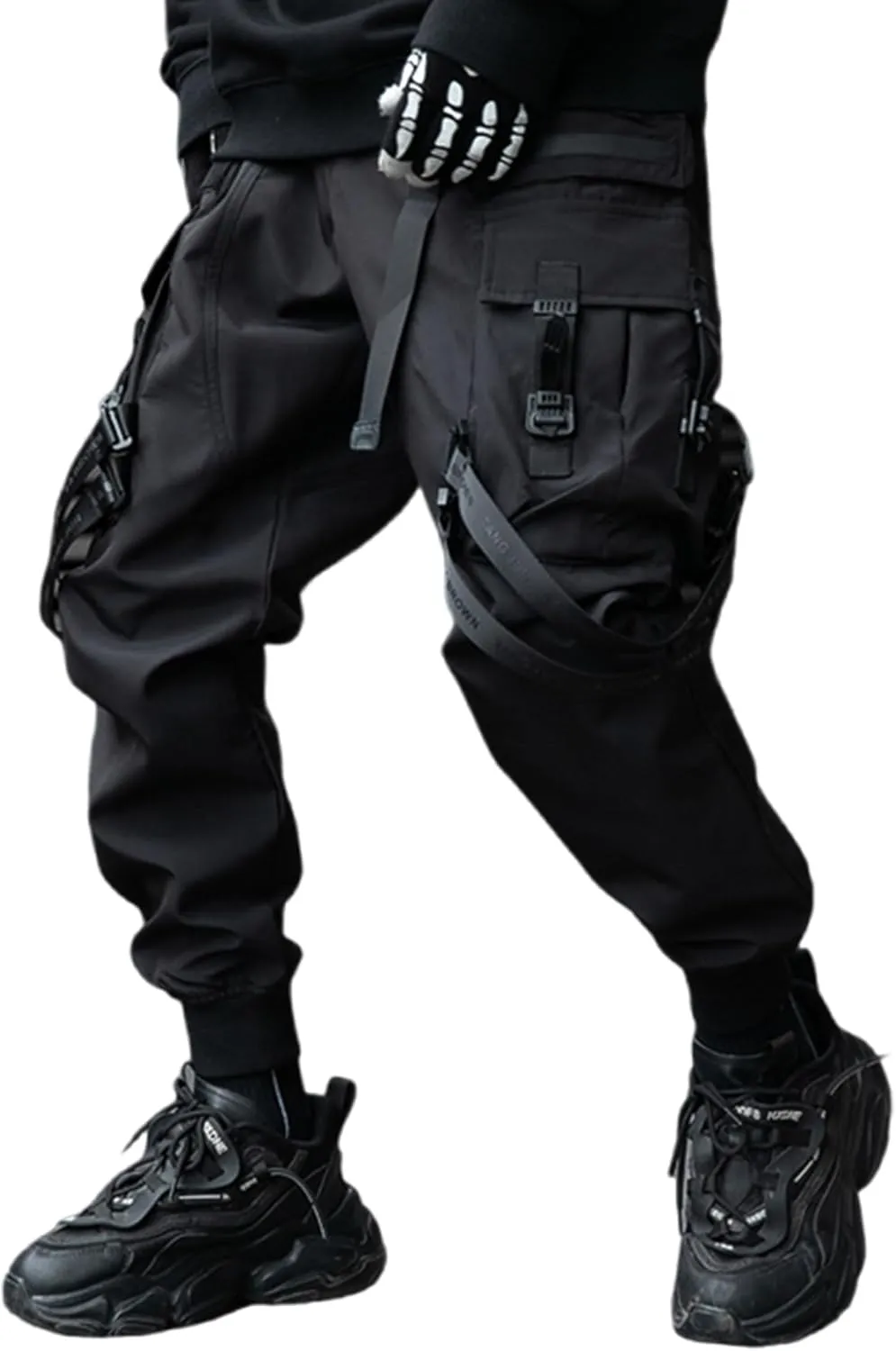 XYXIONGMAO Men's Techwear Japanese Streetwear Goth Black Cargo Jogger Fashion Tripp Pants