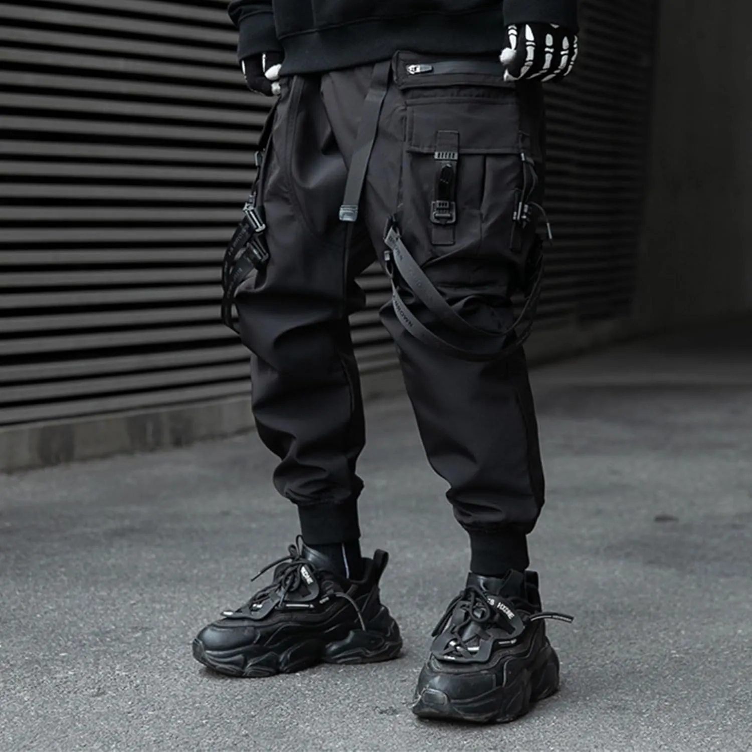 XYXIONGMAO Men's Techwear Japanese Streetwear Goth Black Cargo Jogger Fashion Tripp Pants