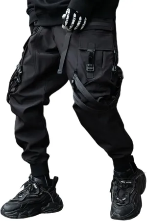 XYXIONGMAO Men's Techwear Japanese Streetwear Goth Black Cargo Jogger Fashion Tripp Pants