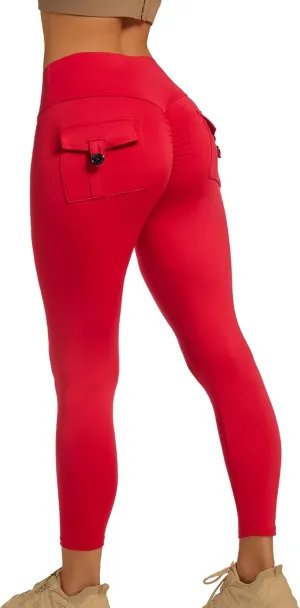 YOAKUKA Leggings with Pockets for Women Charm Tummy Control High Waist Leggings Compression Workout Gym Yoga Pants