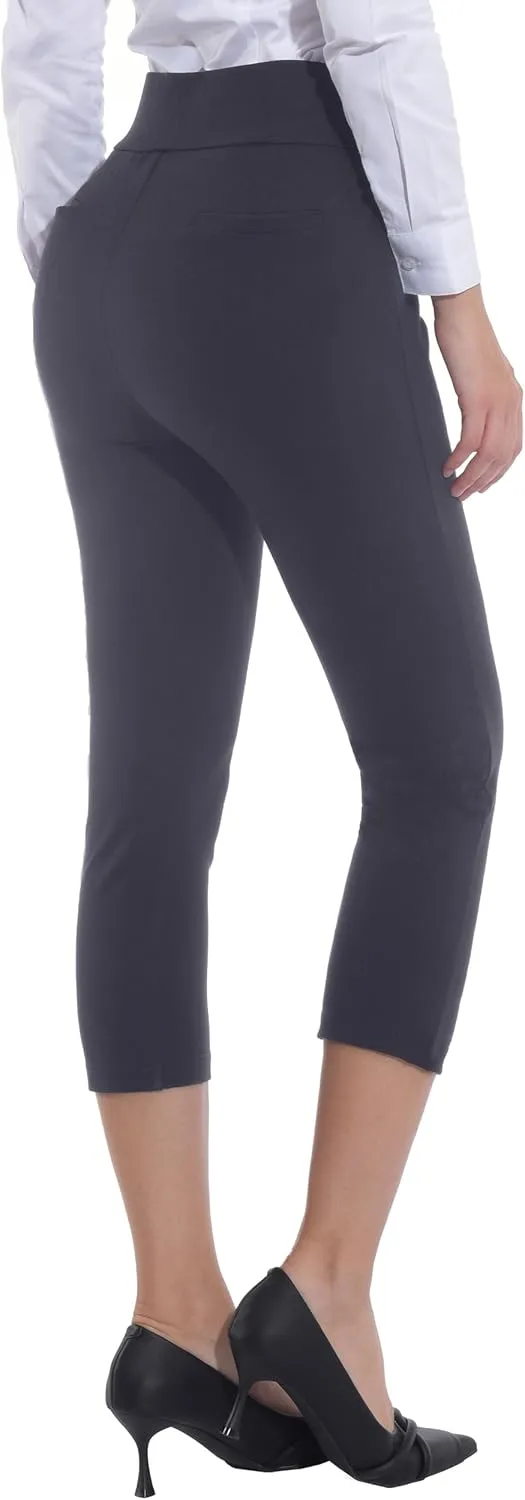 ZTN Women's High Waist Pull-On Dress Pants Tummy Control Work Pants for Business Casual Trousers with 4 Pockets